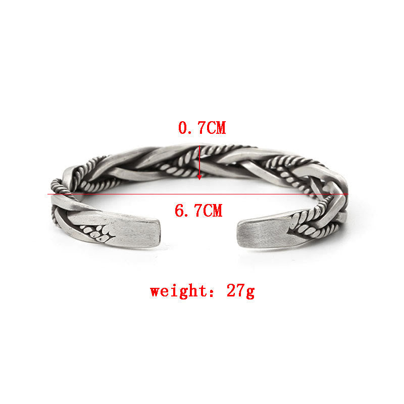 Balance Energy Retro Twisted Design Cuff Bracelet Bangle