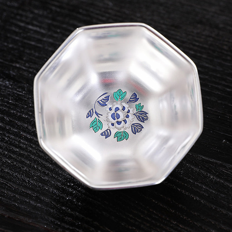 Nimara Ritual Chrysanthemum Flowers Ceramic Teacup Kung Fu Tea Cup