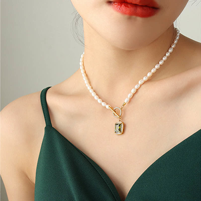 Nimara Ritual Pearl Zircon Wealth Charm Necklace Pendant
