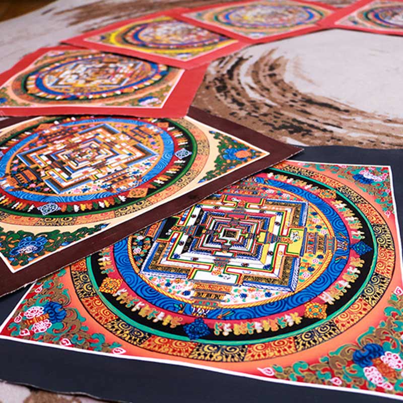 Nimara Ritual Tibetan Handmade Thangka Mandala Painting Blind Box Random Color Pattern