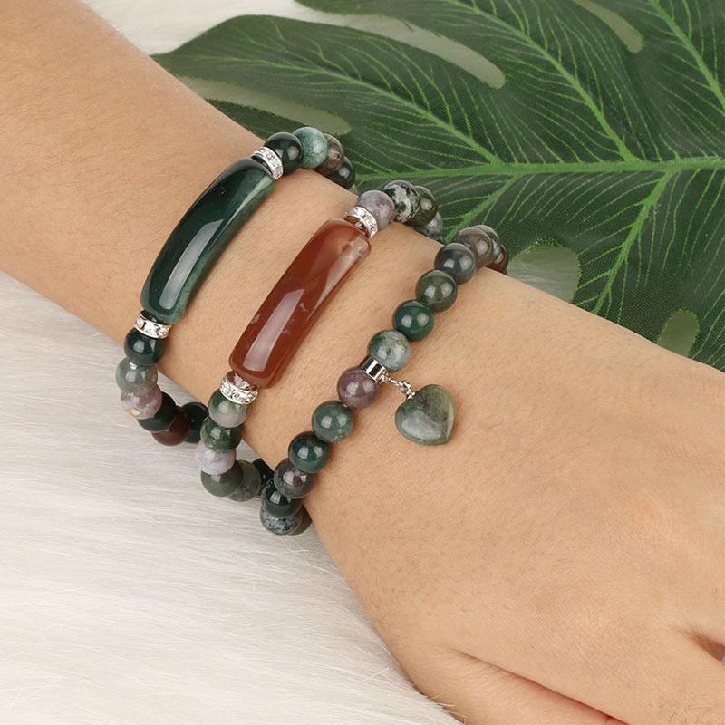 Nimara Ritual Natural Quartz Love Heart Healing Beads Bracelet