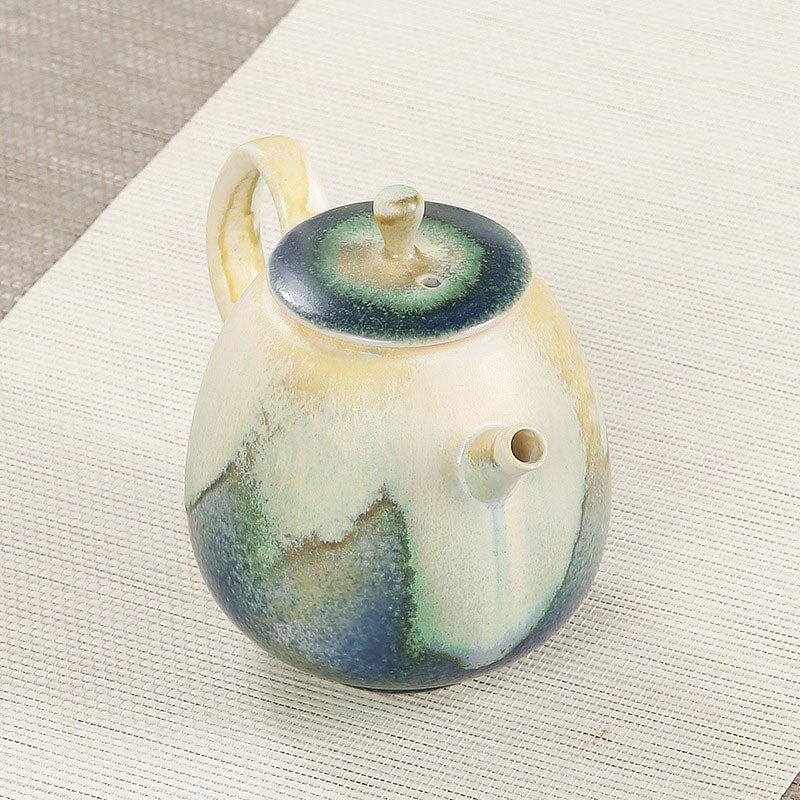 Nimara Ritual Green Beige Chinese Gongfu Tea Ceramic Kung Fu Teapot 230ml