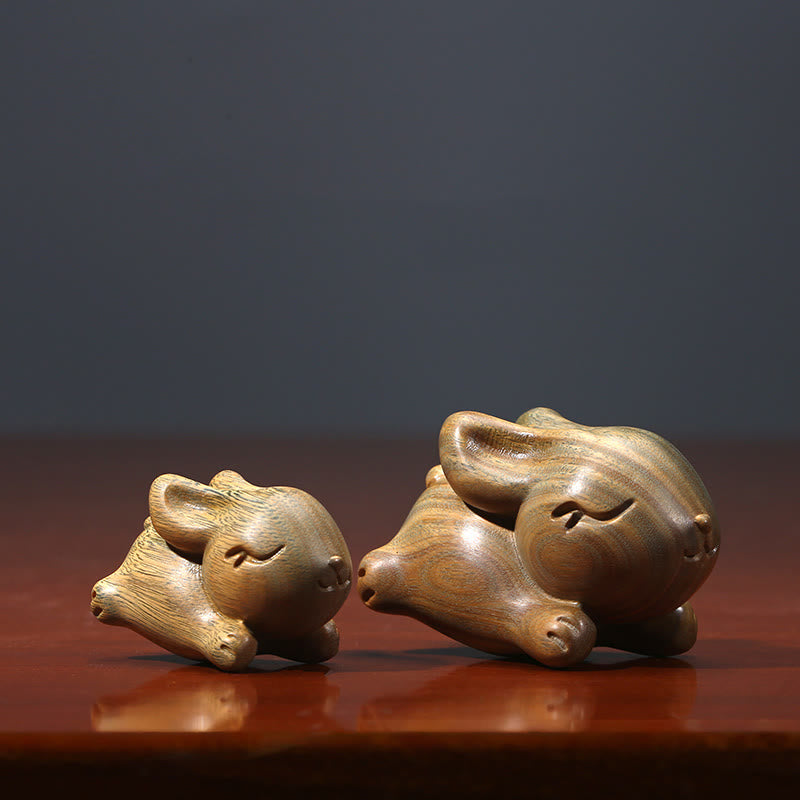 Nimara Ritual Green Sandalwood Small Mini Cute Rabbit Bunny Peace Decorations