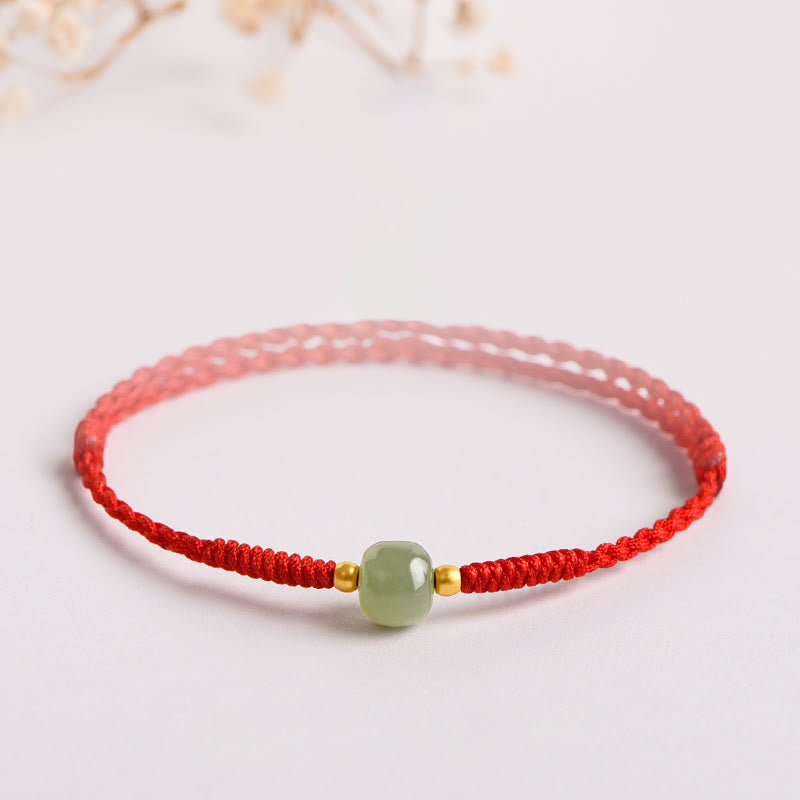 Nimara Ritual Handmade Jade Lucky Bead Prosperity Braided Bracelet