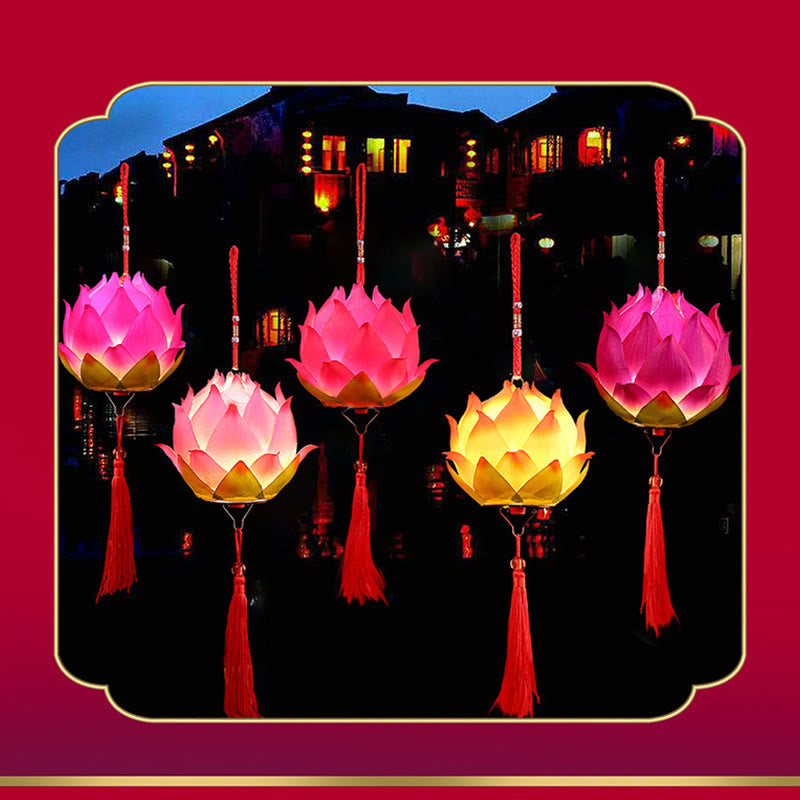 Nimara Ritual DIY Lotus Flower Dragon Lantern Tassel Lamp Decoration