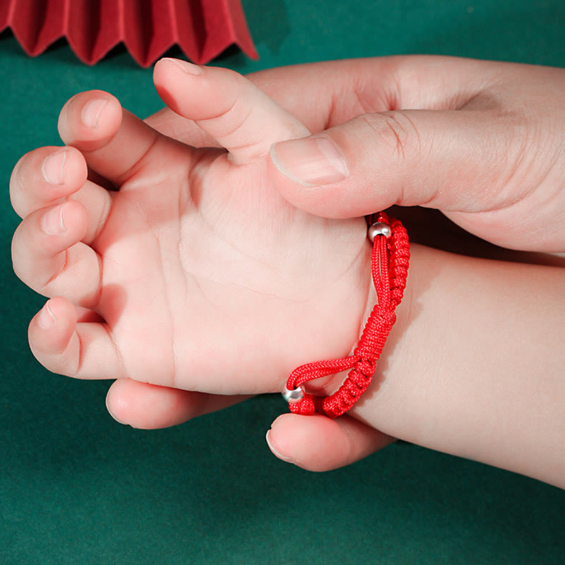 Nimara Ritual 999 Sterling Silver Chinese Zodiac Red Rope Luck Handcrafted Kids Bracelet
