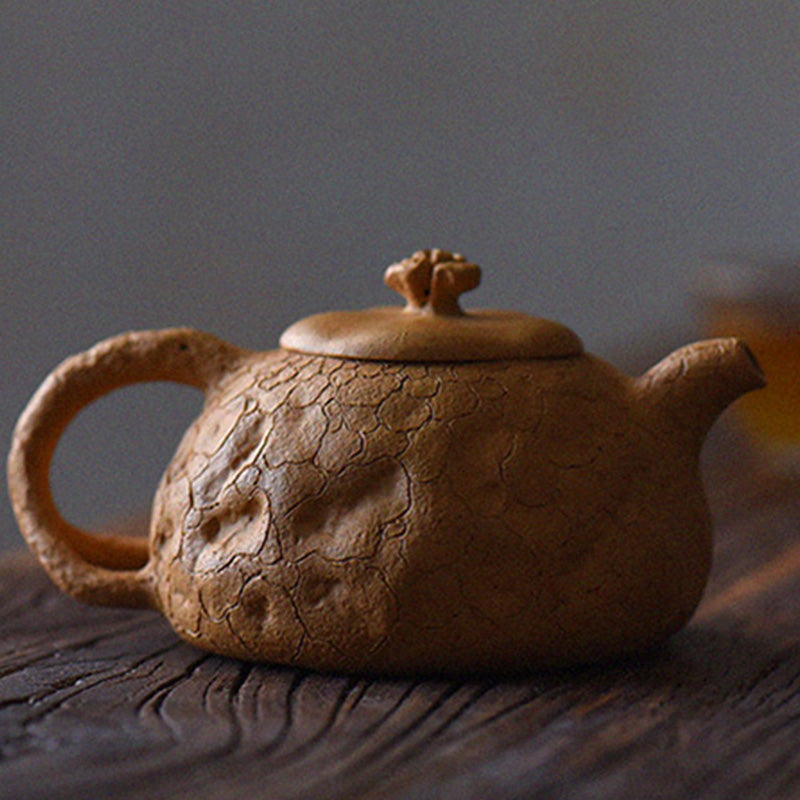 Nimara Ritual Handmade Vintage Tree Texture Purple Clay Kung Fu Teapot 220ml