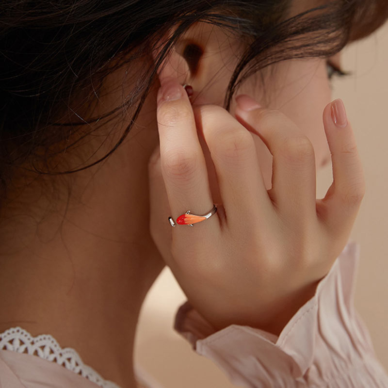 Nimara Ritual Koi Fish Copper Balance Luck Adjustable Ring