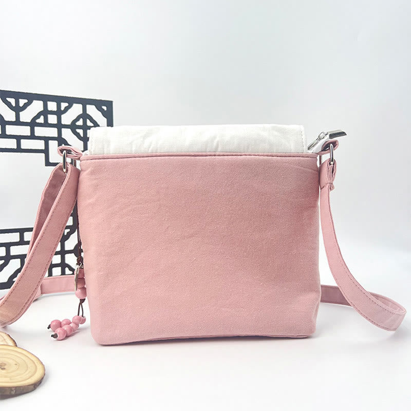 Nimara Ritual Embroidered Camellia Epiphyllum Gardenia Sakura Flowers Crossbody Bag Shoulder Bag Cellphone Bag