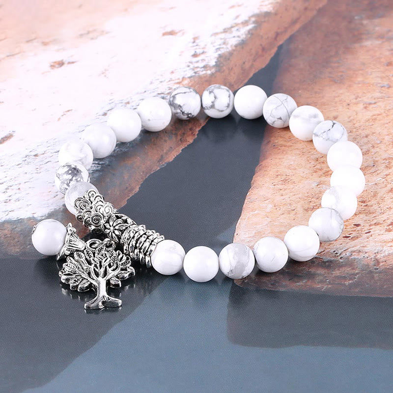 Nimara Ritual Natural Gemstone Tree of Life Lucky Charm Stretch Bracelet