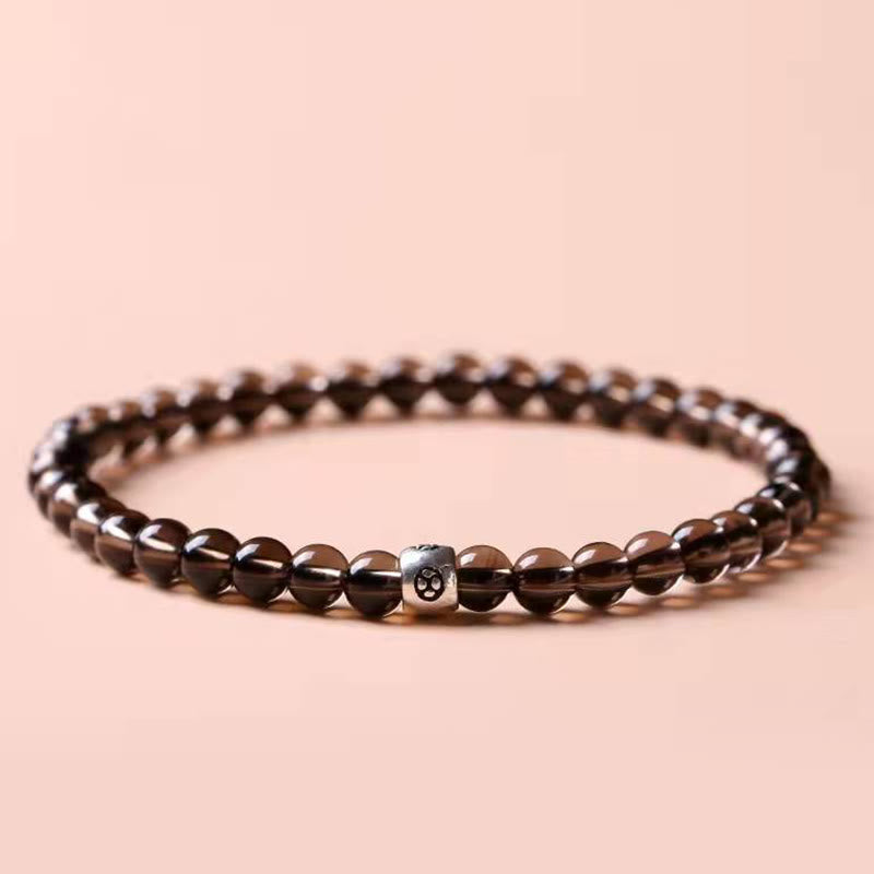 Nimara Ritual Natural Black Obsidian Smoky Quartz Purification Strength Bracelet
