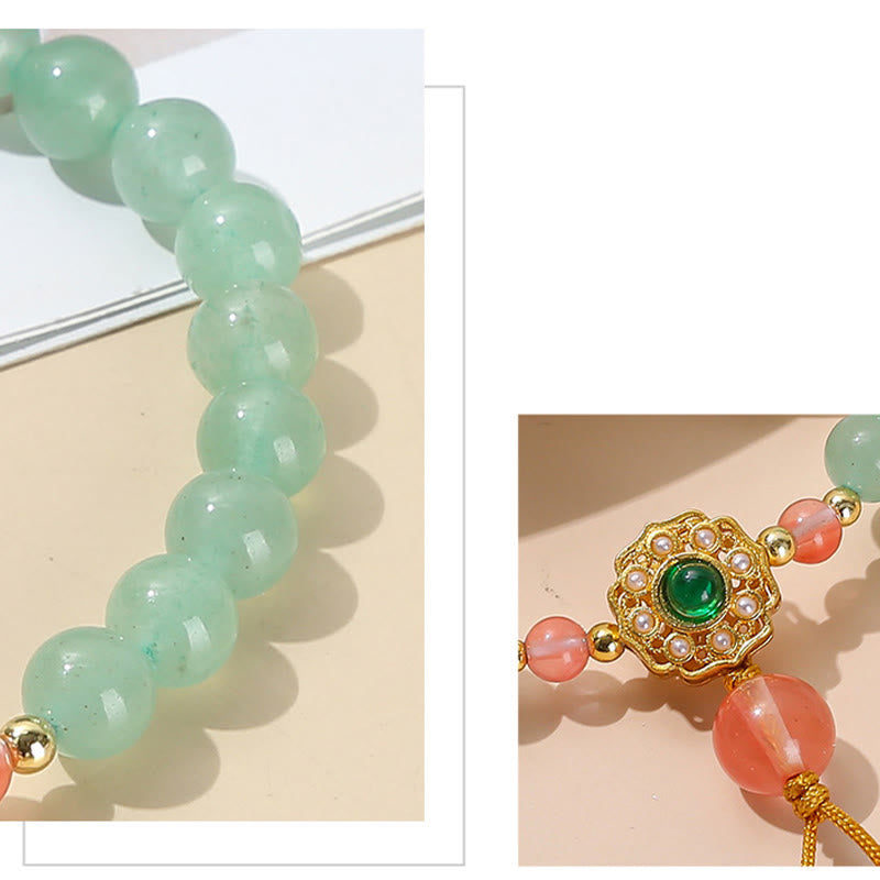 Nimara Ritual Green Aventurine Luck Bead Tassel Bracelet