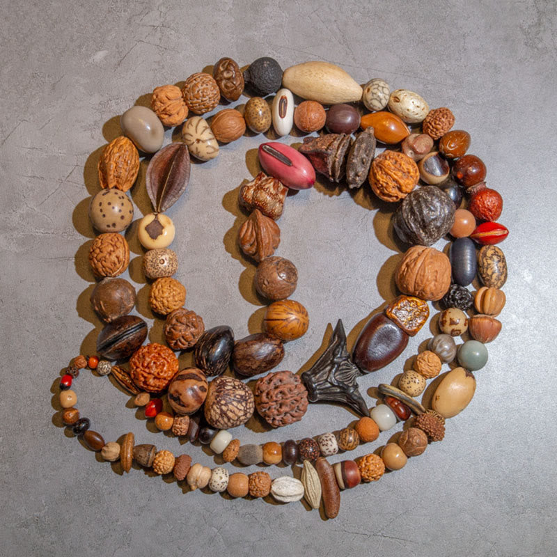 Nimara Ritual 108 Mala Beads Bodhi Seed Luck Wealth Bracelet Wrist Mala