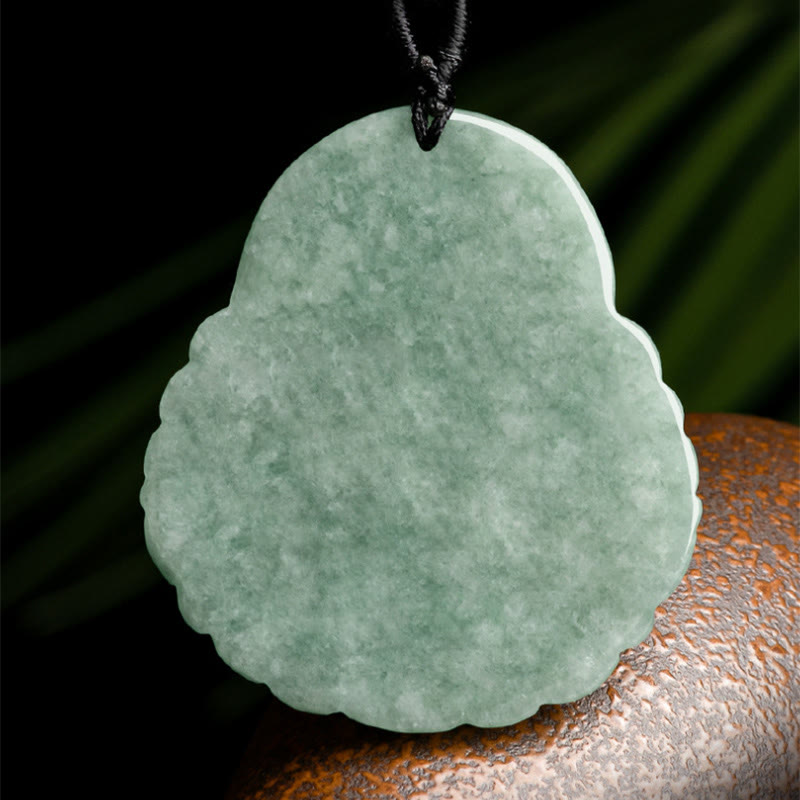 Nimara Ritual Laughing Buddha Natural Jade Copper Coin Abundance Necklace Pendant