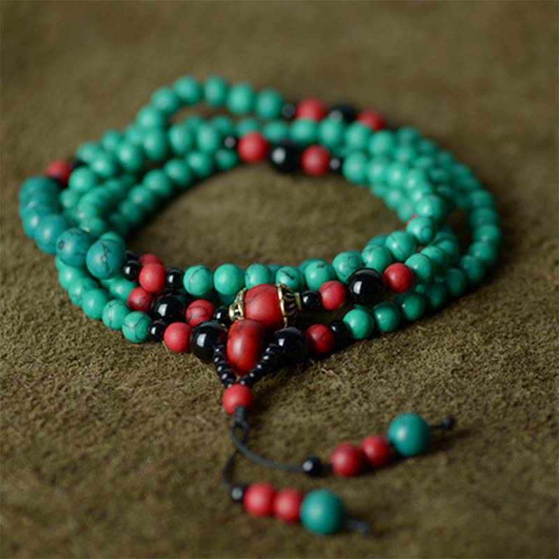 Nimara Ritual Turquoise Black Onyx Red Turquoise Bead Protection Bracelet