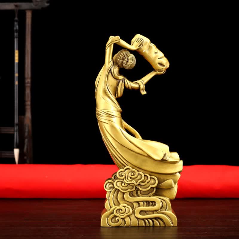 Nimara Ritual Bodhisattva Nuwa Mends The Sky Protection Copper Statue Decoration