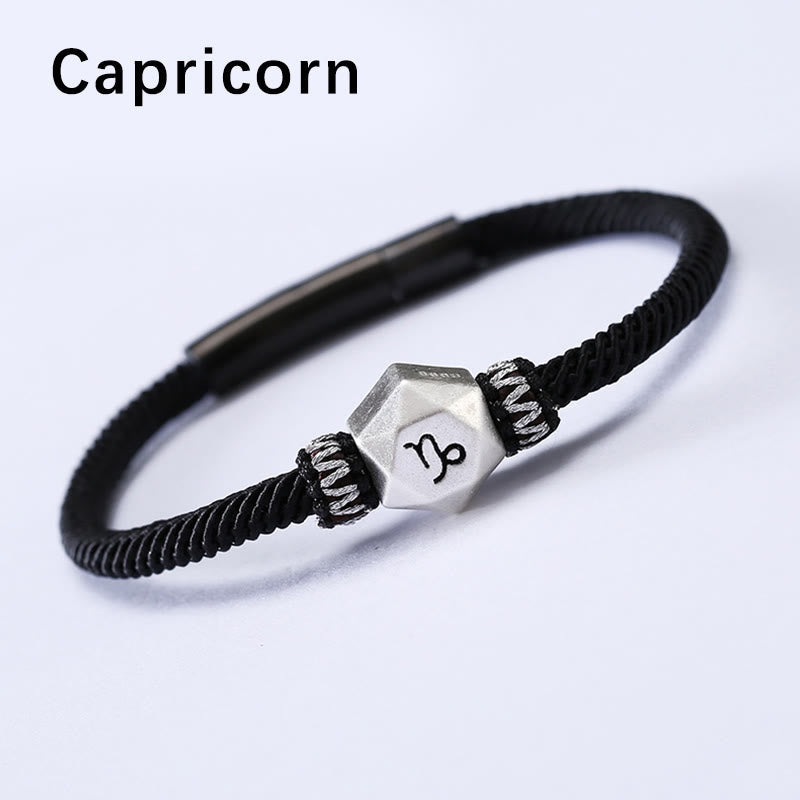 Nimara Ritual 999 Sterling Silver 12 Constellations of the Zodiac Protection Handmade String Bracelet
