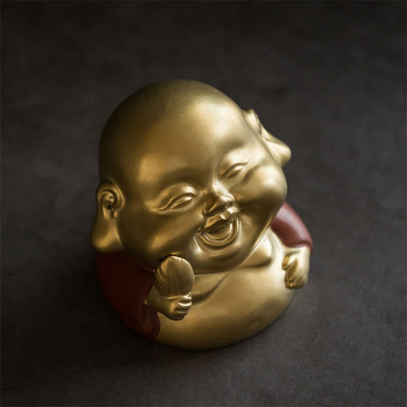 Nimara Ritual Little Buddha Laughing Buddha Ceramic Healing Incense Burner