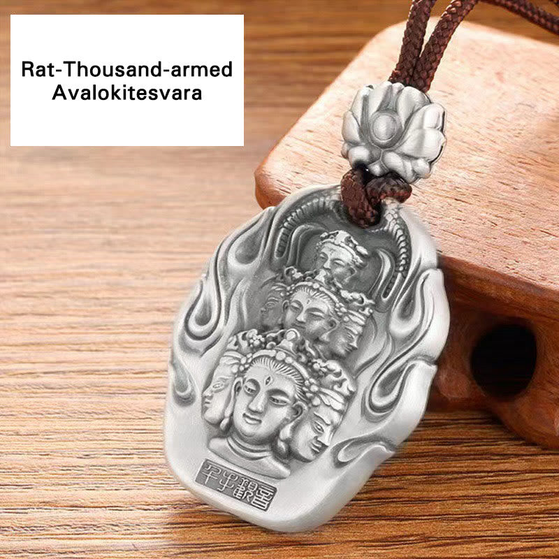 Nimara Ritual Chinese Zodiac Natal Buddha Om Mani Padme Hum Lotus Compassion Necklace Pendant