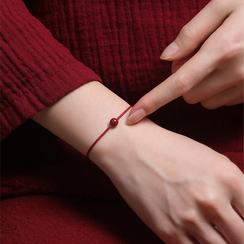 Nimara Ritual Natural Cinnabar Red Agate Blessing Red String Bracelet