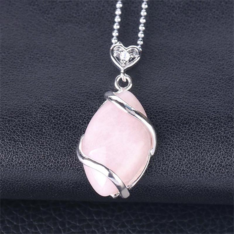 Nimara Ritual Marquise Pattern Natural Crystal Stone Charm Necklace Pendant
