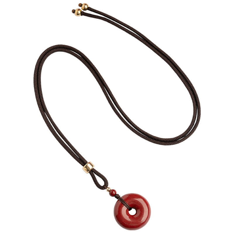 Nimara Ritual Cinnabar Peace Buckle Calm Blessing Necklace Pendant