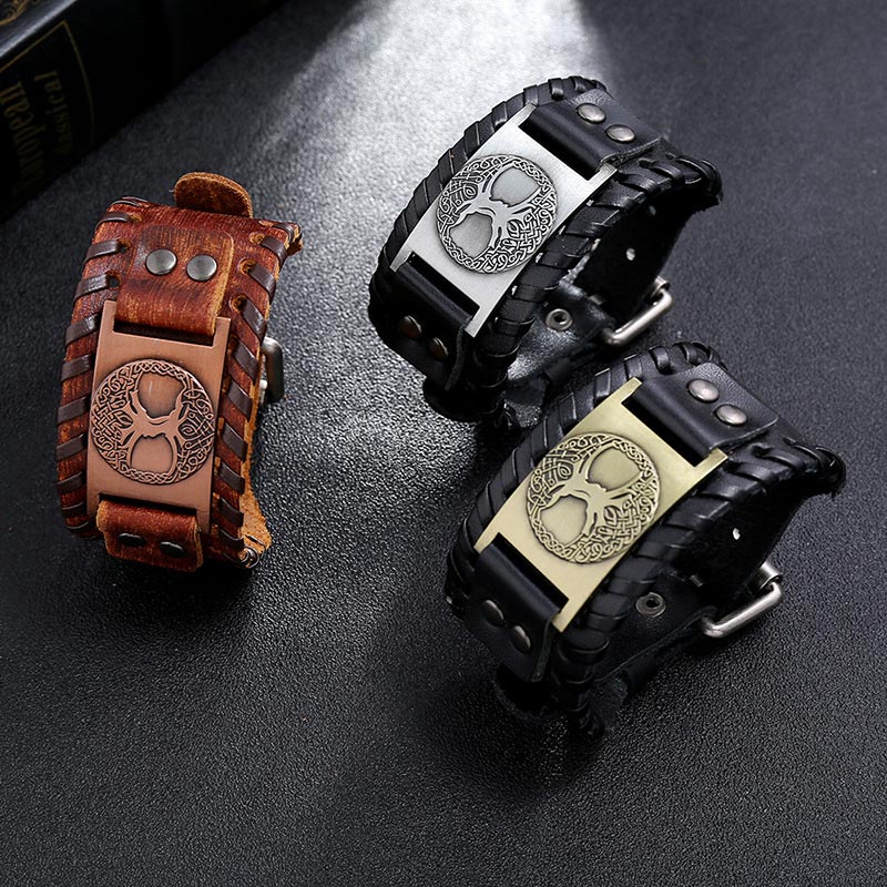 Nimara Ritual Lucky Tree Of Life Balance Leather Bracelet