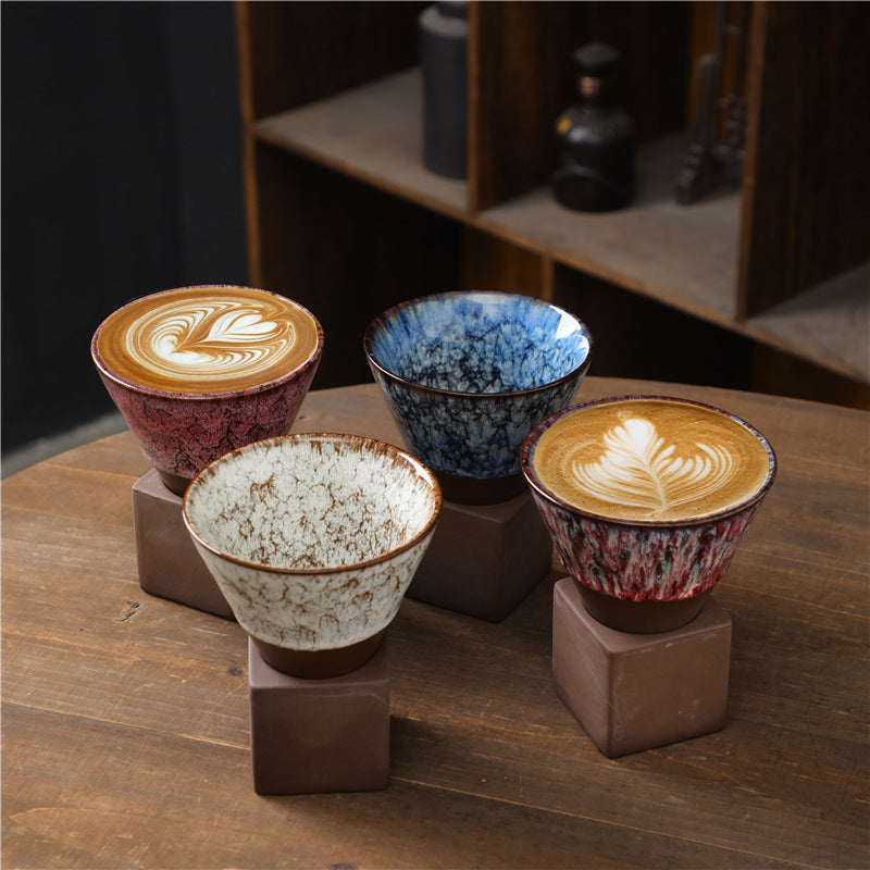 Nimara Ritual Retro Kiln Change Ceramic Coffee Mug Tea Latte Espresso Coffee Cup With Base 200ml