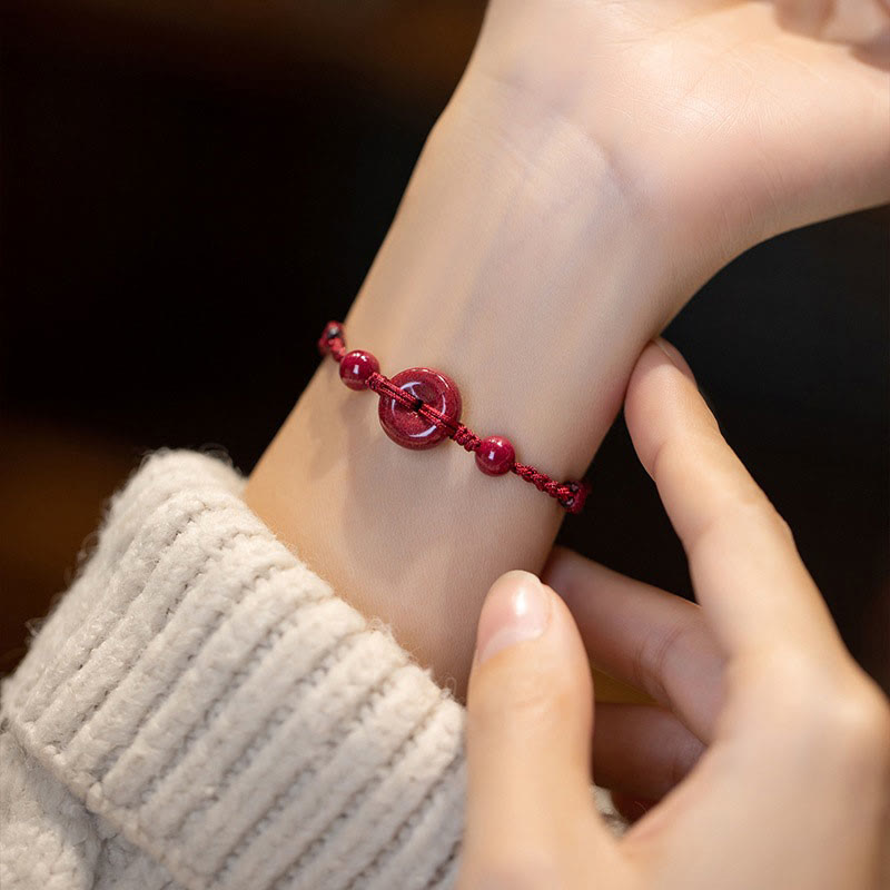 May You Be Healthy and Safe Cinnabar Bracelet Anklet