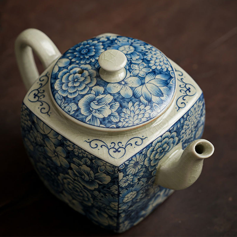 Nimara Ritual Blue and White Porcelain Chinese Gongfu Tea Ceramic Kung Fu Teapot Cup Tea Filter Canister