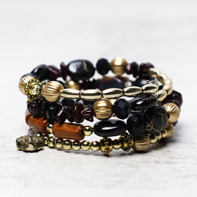 Nimara Ritual Multilayer Irregular Turquoise Agate Beads Blessing Bracelet