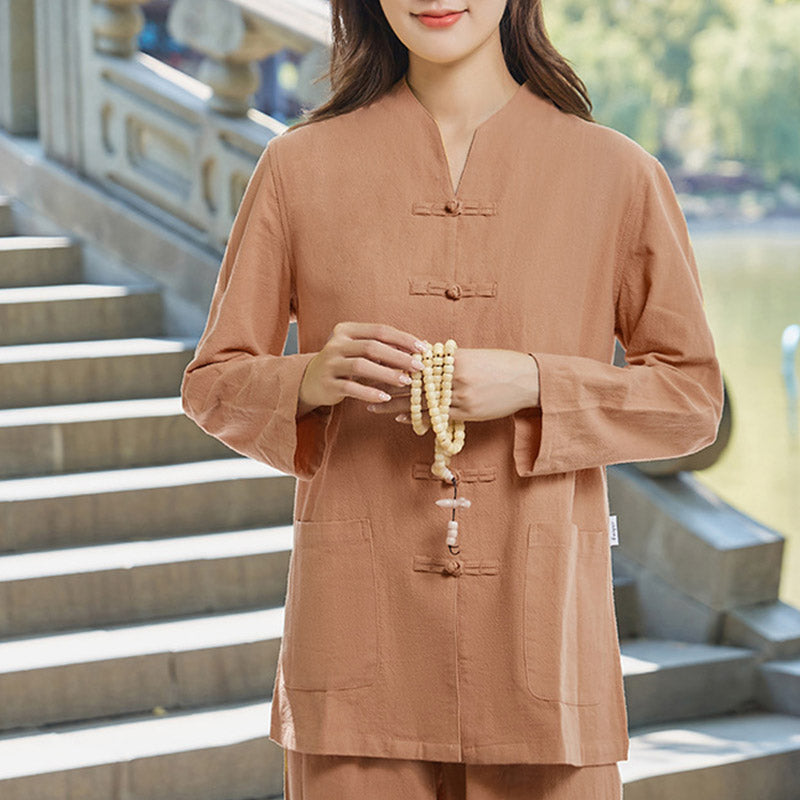 Nimara Ritual Spiritual Zen Practice Yoga Meditation Prayer Uniform Cotton Linen Clothing Women's Set