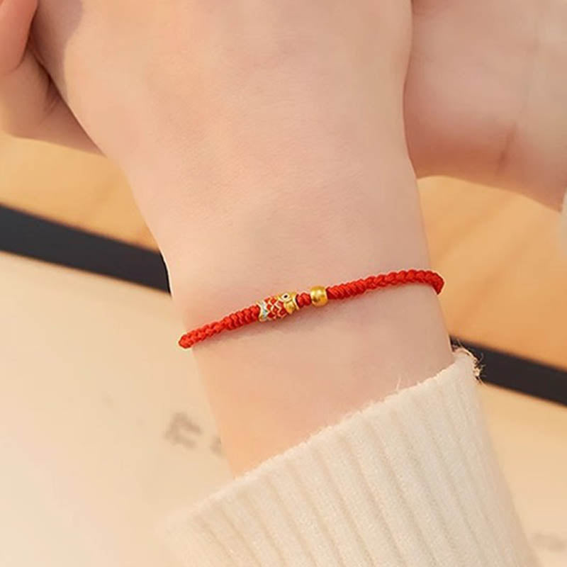 Lucky Koi Fish Success Braided Rope Bracelet