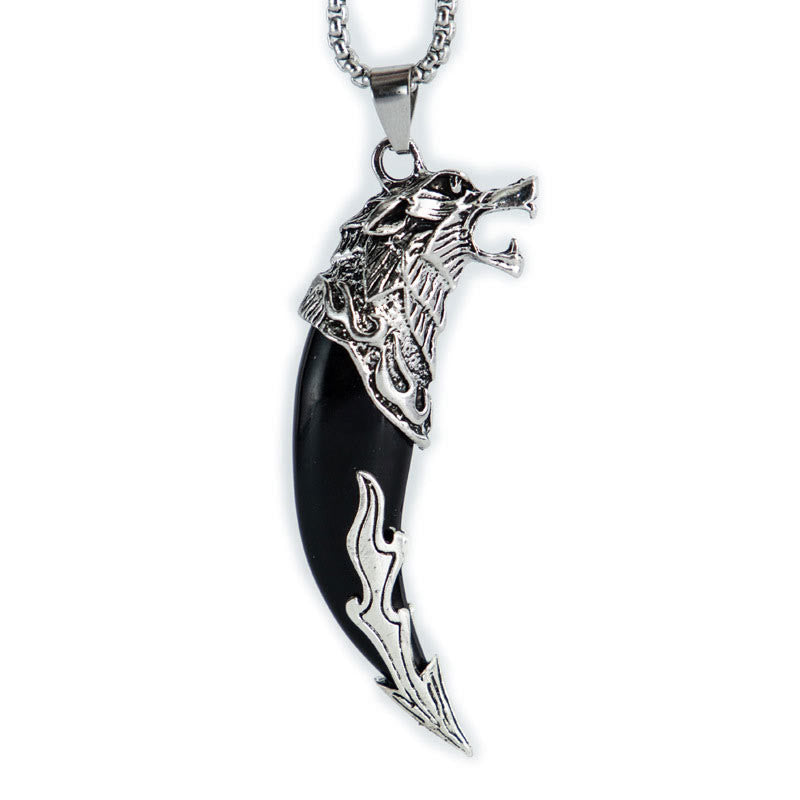Nimara Ritual Imitation Wolf Tooth Titanium Steel Balance Necklace Pendant
