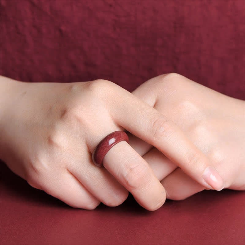 Nimara Ritual Cinnabar Om Mani Padme Hum Auspicious Clouds Blessing Ring