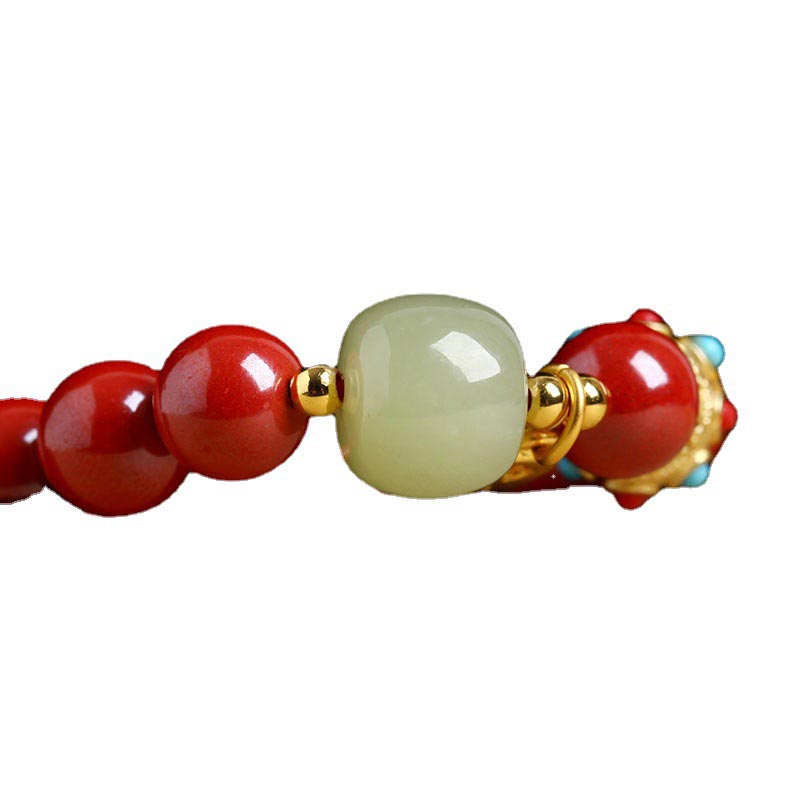 Nimara Ritual Cinnabar Green Aventurine Fortune Protection Charm Bracelet