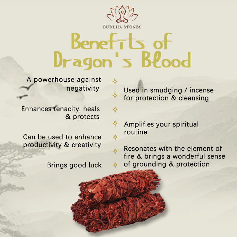 Nimara Ritual Dragon's Blood Sage Smudge Stick for Home Negative Energy Cleansing Incense Healing Meditation Rituals