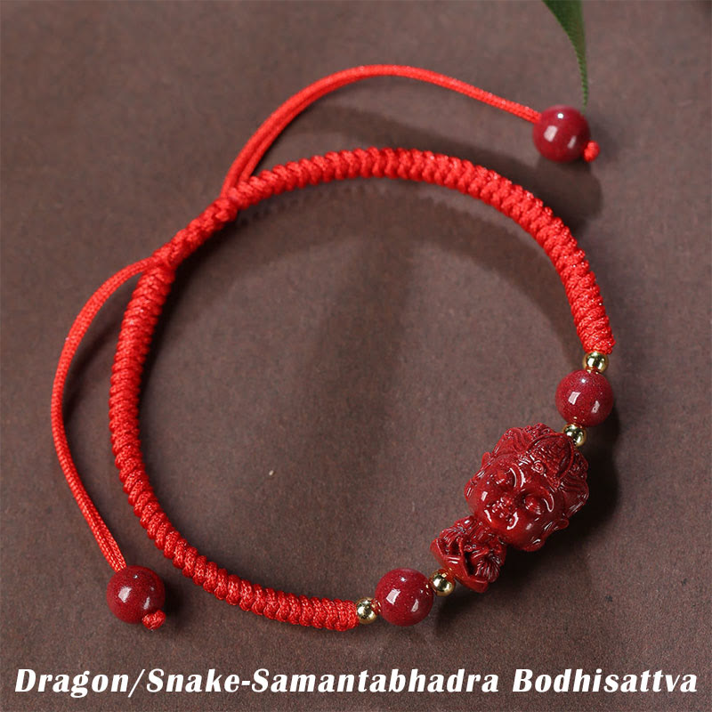 Nimara Ritual Chinese Zodiac Natal Buddha Cinnabar Amulet Blessing String Bracelet