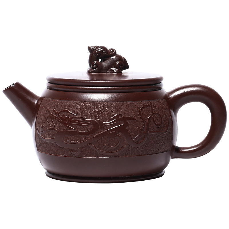 Nimara Ritual Yixing Handmade Brown Dragon Purple Clay Kung Fu Teapot 240ml