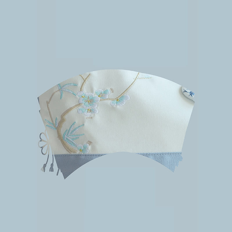Nimara Ritual Pear Flower Plum Peach Blossom Bamboo Embroidery Canvas Large Capacity Shoulder Bag Tote Bag