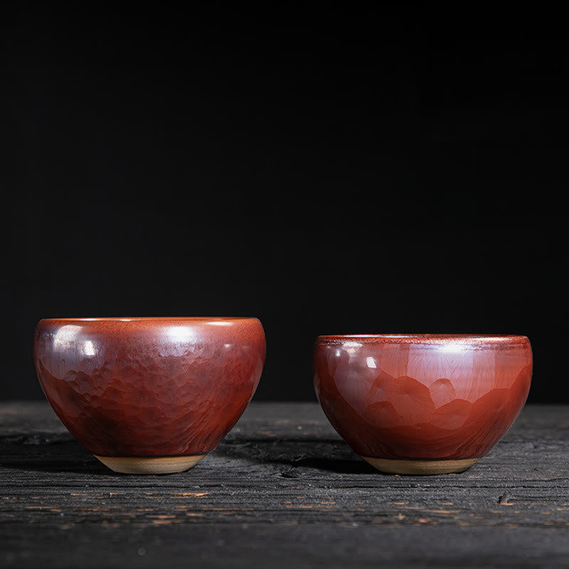 Nimara Ritual Handmade Chinese Jianzhan Lotus Design Ceramic Teacup Kung Fu Tea Cup