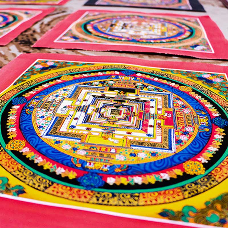 Nimara Ritual Tibetan Handmade Thangka Mandala Painting Blind Box Random Color Pattern