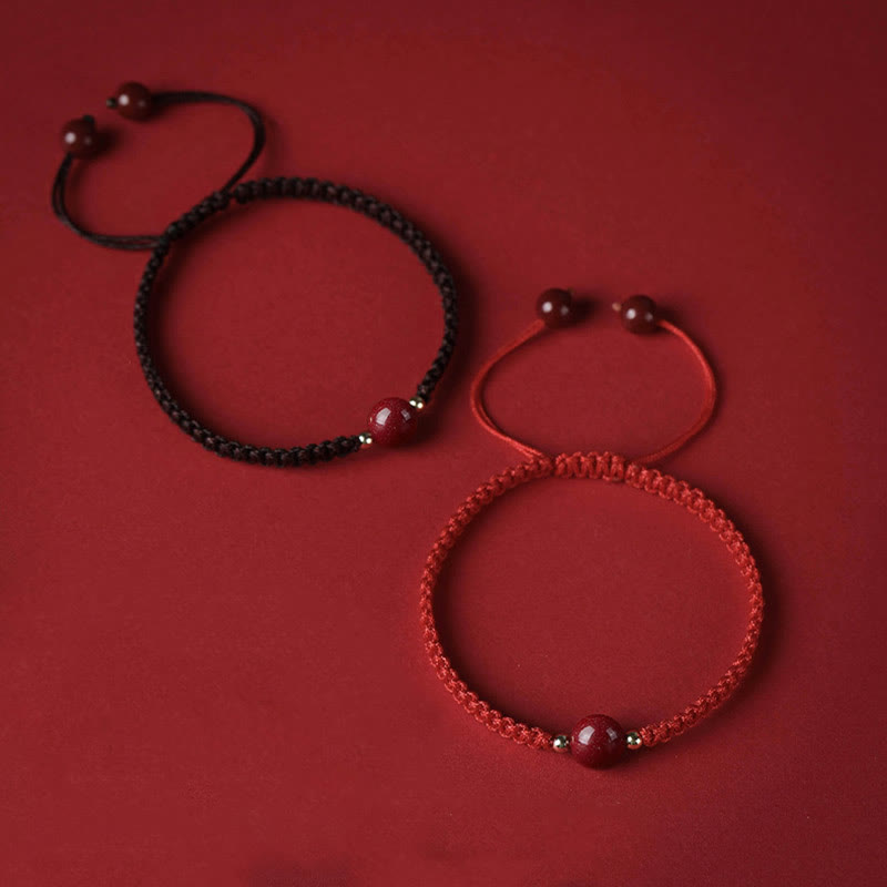 Nimara Ritual Lucky Cinnabar Bead Blessing Red String Bracelet