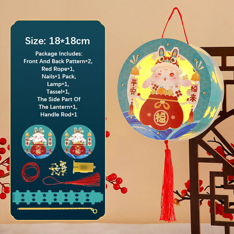 Nimara Ritual DIY Good Luck Cute Rabbit Paper Lantern Lamp Mid-Autumn Festival Lantern Decoration