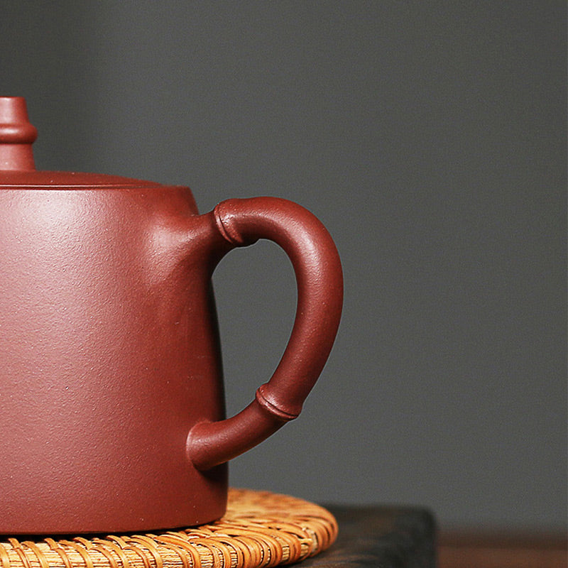 Nimara Ritual Handmade Vintage Bamboo Purple Clay Kung Fu Teapot