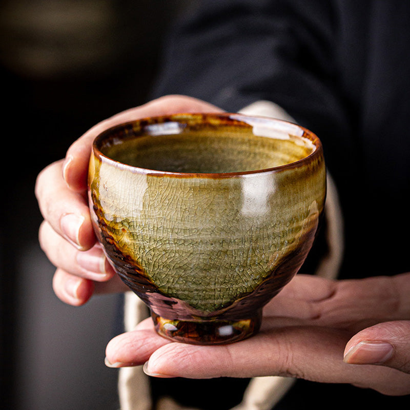 Nimara Ritual Retro Brown Kiln Change Ceramic Teacup Kung Fu Tea Cup