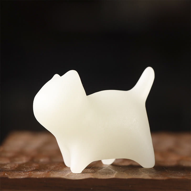 Nimara Ritual 2Pcs Mini Cute Cat Glowstone Luminous Lucky Cat Energy Decoration