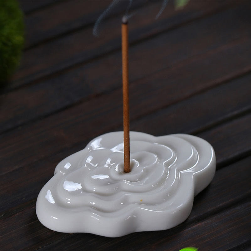 Nimara Ritual Mini Auspicious Clouds Design Healing Stick Ceramic Small Incense Burner Decoration