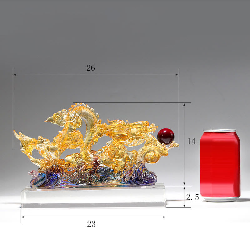 Nimara Ritual Handmade Dragon Liuli Crystal Art Piece Protection Strength Home Office Decoration