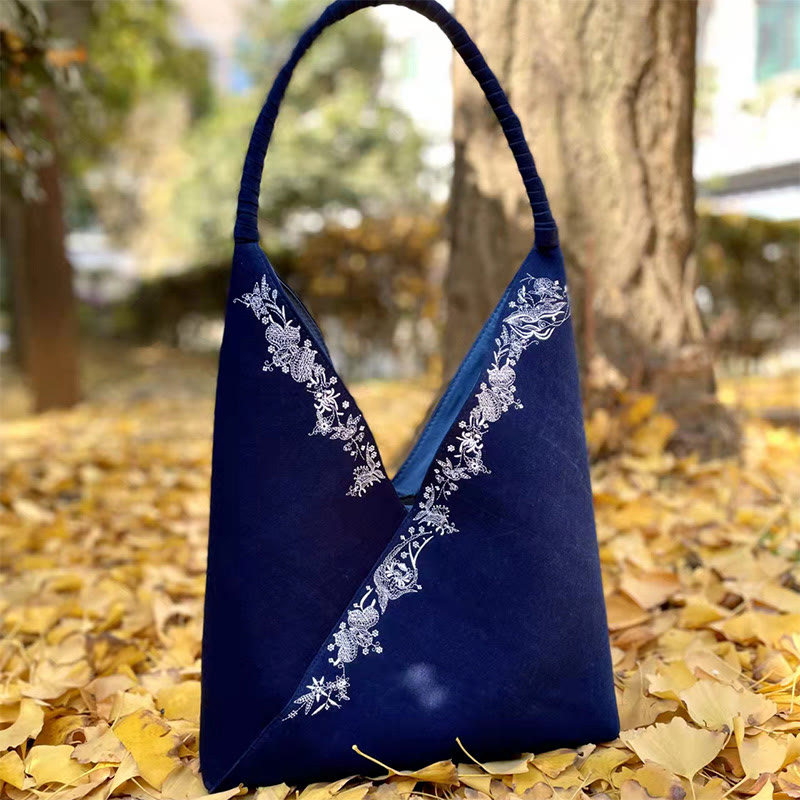 Nimara Ritual Handmade Embroidery Pattern Canvas Shoulder Bag Tote Bag Set